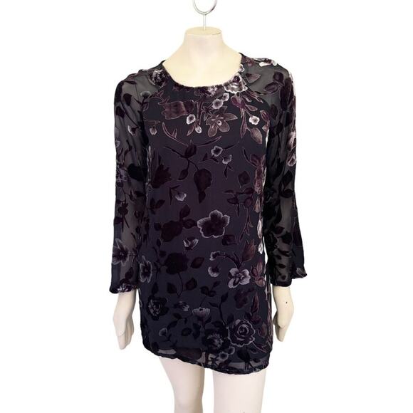 STARING AT STARS Urban Outfitters Velvet Floral Applique Mini Dress SZ S - Picture 3 of 13